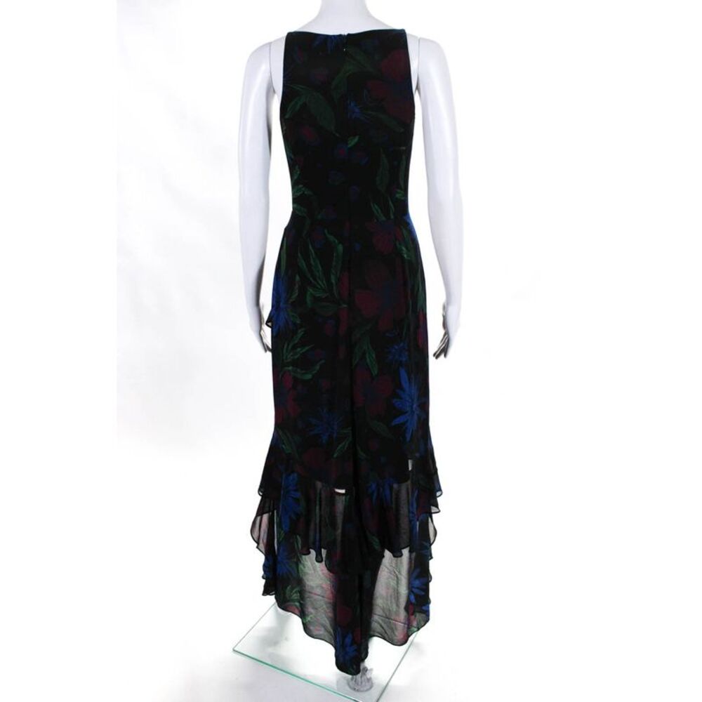 Badgley Mischka Womens Black Ruffle High Low Dress Size 8 12739312 - Picture 3 of 8